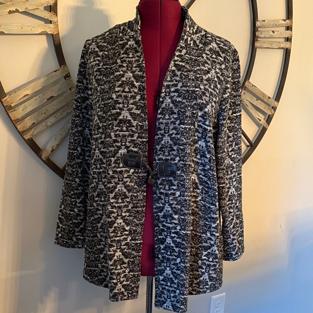 Love and Let Love Black and White Patterned Cardigan